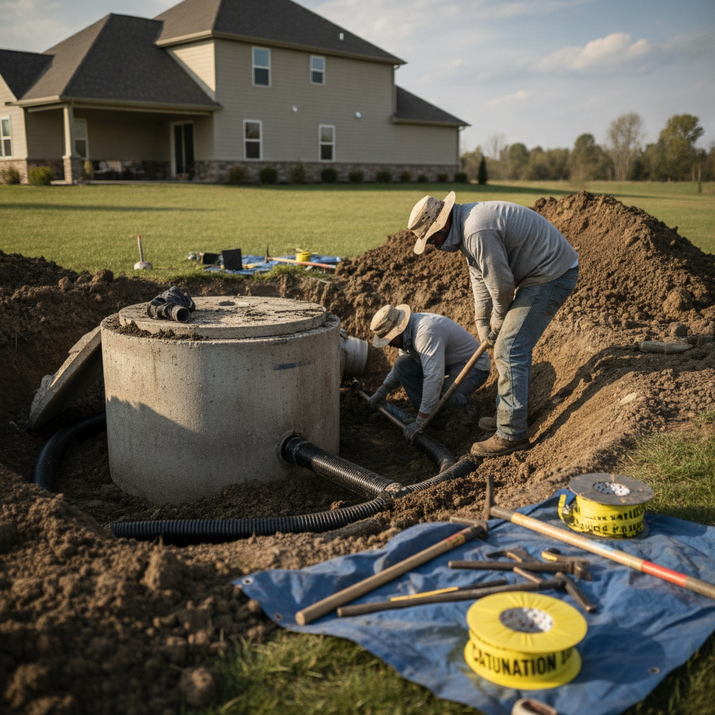 Septic System Repair no visible faces